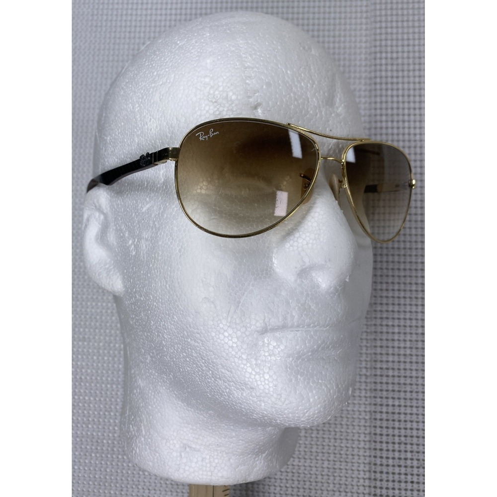 (FOR REPAIR) Ray-Ban Gold Aviator Sunglasses RB 8313 58 13